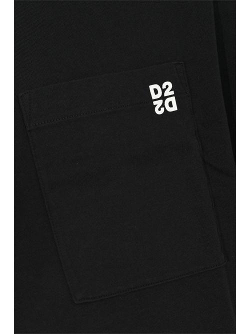 Set di 2 T-shirt Loose Fit in cotone con piccolo logo D2 Military Green/Black DSQUARED2 | S74GD1523 D20106962